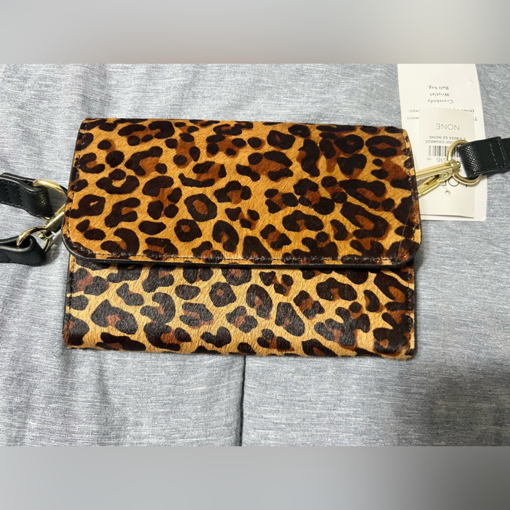 NWT Loft Leopard Print Wristlet/Crossbody/Belt Bag